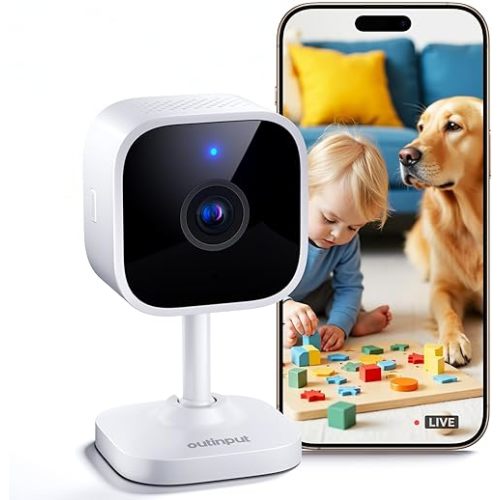2K 3MP Compact Indoor Cam for Home Security, Baby Monitor, Pet Camera - Mini Security Camera w/Motion Sound Detection, Night Vision, 2-Way Audio, Siren, Cloud&SD Card Storage, Share to Family