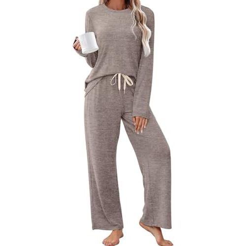 SAMPEEL Pajamas for Women Set Comfy Lounge Sets Two Piece Long Sleeve Cute Pjs Soft Sleepwear Winter Clothing