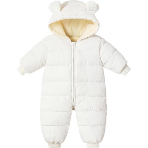 Infant Toddler Snowsuit Cute Baby Bear Suit Newborn Winter Coat Warm Hooded Jumpsuit for Boys Girls