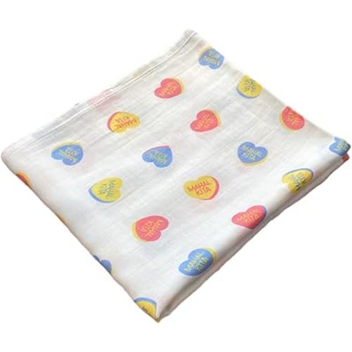 Filipino Mahal Kita Swaddle Blanket - Bamboo Viscose and Cotton Muslin Baby Receiving Blanket | Soft, Breathable & Skin-Friendly Baby Wrap