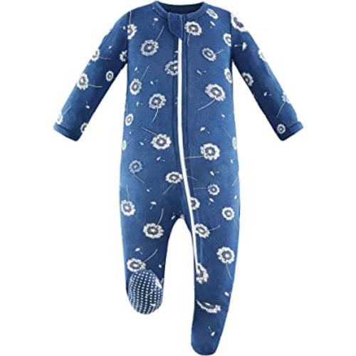 Owlivia Bamboo Baby Boy Girl Sleep 'N Play, Zip Front Non-Slip Footed Sleeper Pajamas