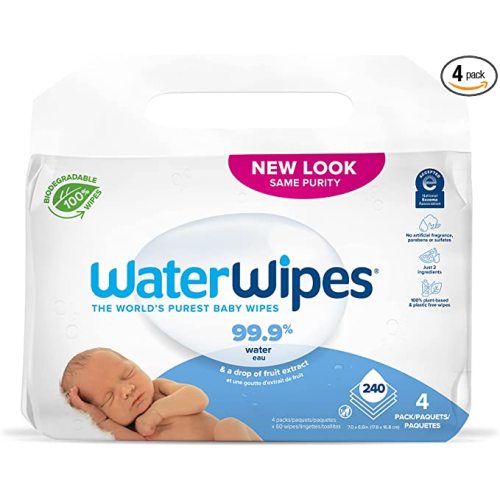 Baby Wipes, Momcozy Water Wipes 240 Ct, Extra Large Unscented Wipe