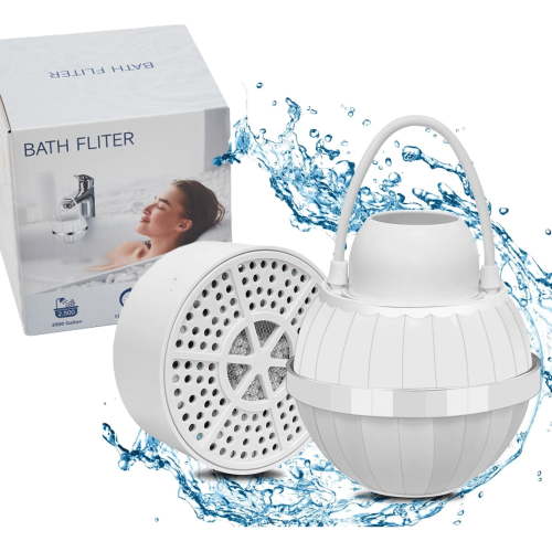Bath Filter for Tub Faucet with Overflow,2800 Gallons of Filtration,Remove contaminants,Chlorineand Fluoride, Bath Water Filter,Enhances The Health of Skin,Hair,Nails