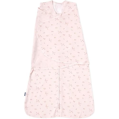 HALO 100% Cotton Sleepsack Swaddle, 3-Way Adjustable Wearable Blanket, TOG 1.5, Pink Floral, Newborn, 0-3 Months