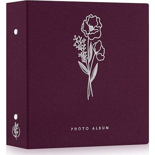 Lanpn Photo Album 4x6 600 Pockets Photos, Linen Cover Large Picture Albums Holds 600 Horizontal and Vertical Photos Purple