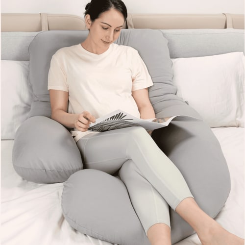 Momcozy Pregnancy Pillow with Soft Cover, Body Pillow for Pregnant Women