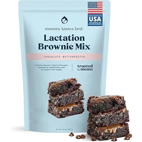 Lactation Cookies Mix - Chocolate Butterscotch Brownies Breastfeeding Cookie Supplement Support for Breast Milk Supply Increase - 24 ounces