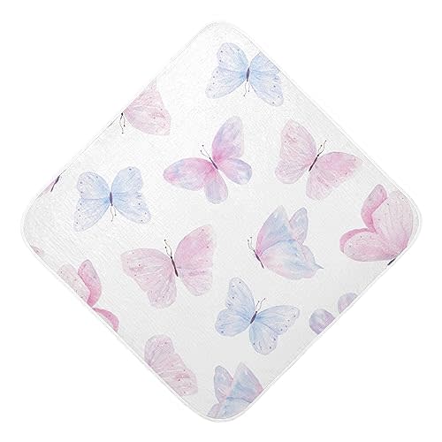 Kigai Cute Butterflies Baby Hooded Towel Super Soft Pure Cotton Bath Towel Super Absorbent Baby Shower Towels for Newborns Infants & Toddlers, Boys & Girls