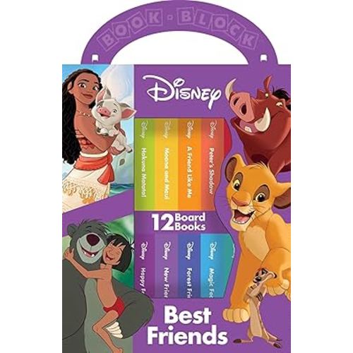 Disney Lion King, Moana, and more! - Best Friends My First Library Board Book Block 12-Book Set - PI Kids