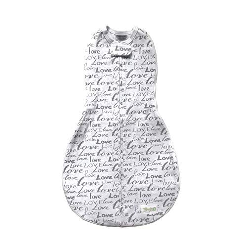 Woombie Grow with Me Baby Swaddle, Convertible Swaddle Fits 0-9 Months, Expands to Wearable Blanket for up to 18 Months, Love Print