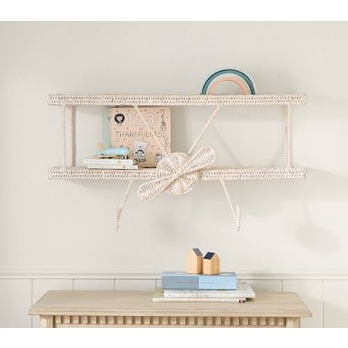 Airplane Shaped Shelf, Rattan