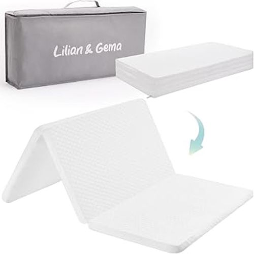 Lilian&Gema Pack and Play Mattress 38"x26"x1", Pack N Play Mattresses Pad for Play Pen and Playard, Premium Foam Playpen Mattress Topper with Washable Cover & Traveling Bag for Baby Toddler