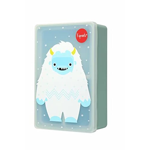 3 Sprouts Kids Platinum Grade Silicone Bento Box - Leakproof Toddler Lunch Box for Daycare with Multiple Compartments - Microwave, Dishwasher, Freezer and Oven Safe, Yeti