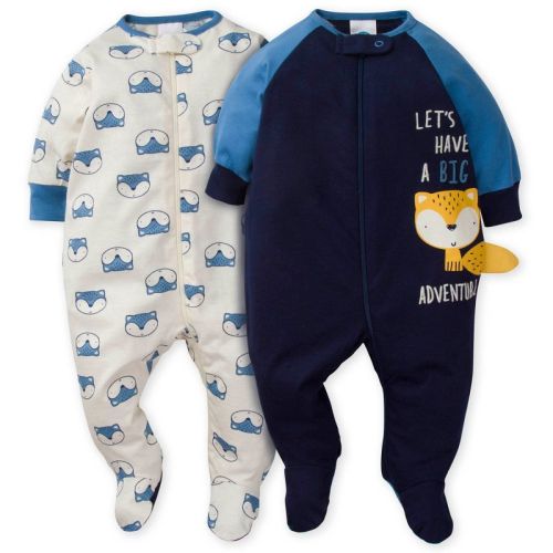 Gerber Baby Boys' Footed Pajamas, 2-Pack