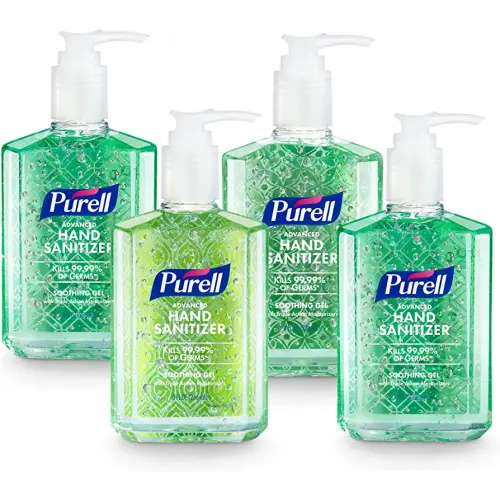 PURELL Advanced Hand Sanitizer Soothing Gel, Fresh Scent, 8 fl oz Pump Bottle (Pack of 4), 9674-06-ECDECO