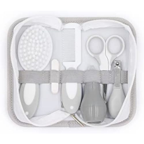 Bizzu Baby Grooming Kit, Includes Baby Brush, Baby Comb, Nail Files, Nail Clippers, Safety Scissors, and Nasal Aspirator with Storage Case, Newborn Baby Essentials Set, Newborn Baby Gifts