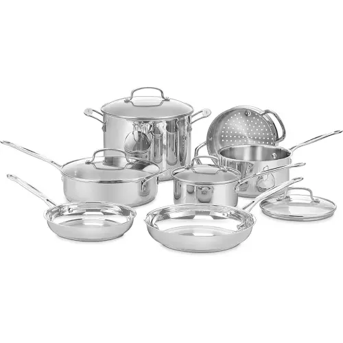 Cuisinart 11-Piece Cookware Set, Chef's Classic Stainless Steel Collection 77-11G