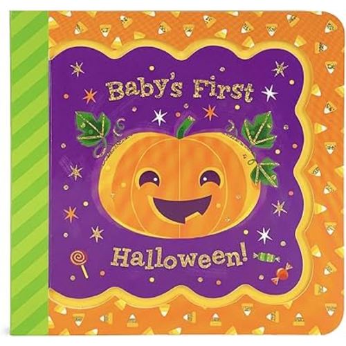 Baby's First Halloween Greeting Card Board Book (Includes Envelope and Foil Sticker) For Newborns, 0-12 Months (Little Bird Greetings Keepsake Book)