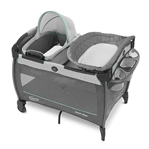 Graco Pack 'n Play Close2Baby Bassinet Playard Features Portable Bassinet Diaper Changer and More, Derby - 27x29x33 Inch (Pack of 1)