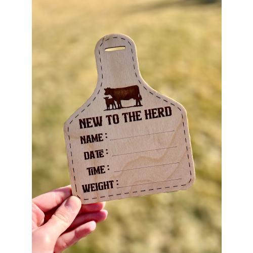 New to the Herd | Cow tag Birth Stat Sign for Newborn | Hospital announcement