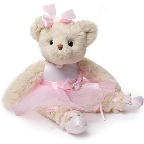 Bearington Collection Nina Ballerina 13 Inch Pink Stuffed Animals - Ballerina Doll - Ballerina Toys