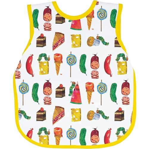 BapronBaby Eric Carle Food Parade Bapron - No Neck Tie Safer Bib for Baby & Toddler - Soft Waterproof Stain Resistant - Machine Washable - Sz Baby/Toddler 6m-3T