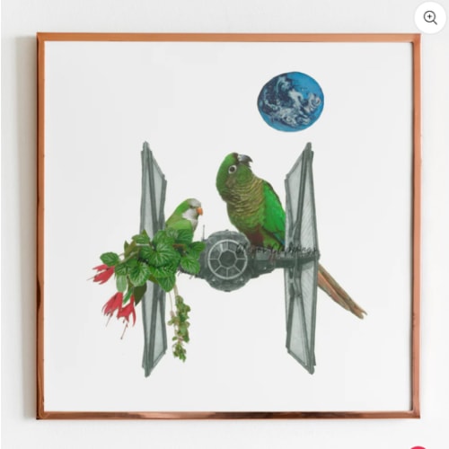 Handcut Collage Print - When Sci-Fi meets Art : Fighter in the Jungle – Clever Clippings