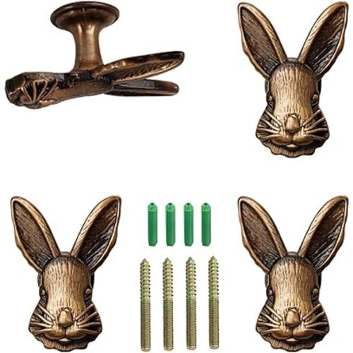 Rabbit Wall Hooks, 4 Pieces