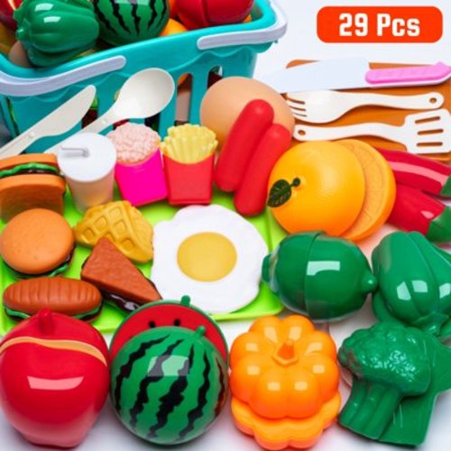HAMCSTNF Cutting Play Food Toy, 29-Piece Pretend Kitchen Toys