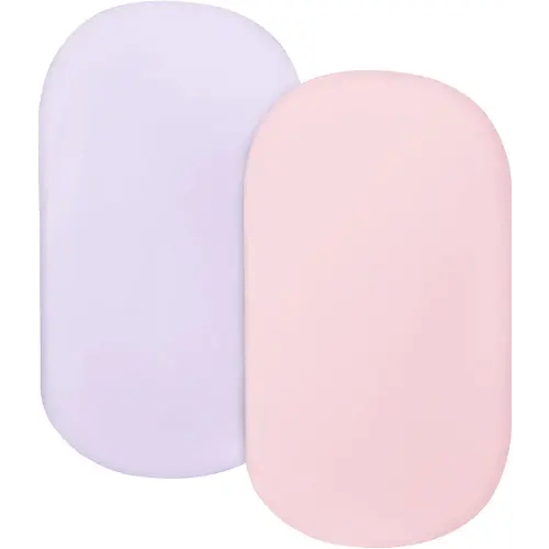 Bassinet Sheet Set 2 Pack Fitted Bassinet Sheets for Baby Girl, Universal Microfiber Soft Cradle Sheets for Oval Rectangle and Hourglass Bassinet Mattress, Pink and Violet