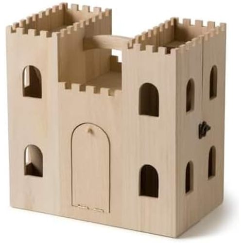 12.5" Wood Castle Dollhouse by Make Market - Unfinished Dollhouse for Kids, Bedroom, Playroom, Art & Crafts - 1 Pack
