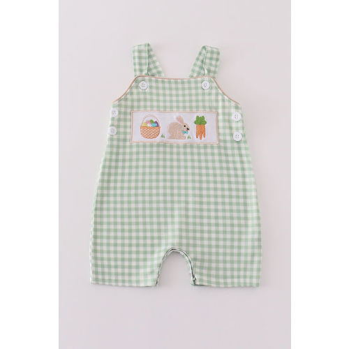 Green Easter bunny embroidery boy jonjon | Smock and Key