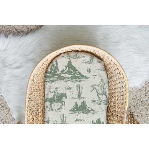 On The Range Sage | 100% Organic Cotton Muslin Baby Bedding | Swaddle | Crib Sheet | Changing Pad Cover | Mini Crib Sheet