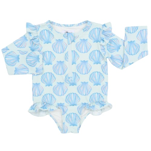 Girls Seashell Ruffle Rashguard