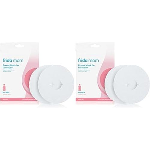 Frida Mom Breast Mask for Lactation- Made with Fenugreek + Fennel to Increase Milk Supply - 2 Sheet Masks - No Artificial Fragrances, Phthalates, or Parabens (Pack of 2)