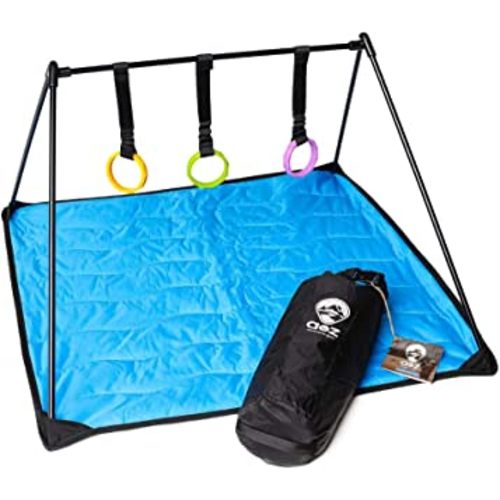 Portable Baby Play Mat for Travel and Outdoor Adventures, Easily Packs Into Stuff Sack, Packable Activity Gym and Tummy Time Mat, Lay and Play Adventure Mat