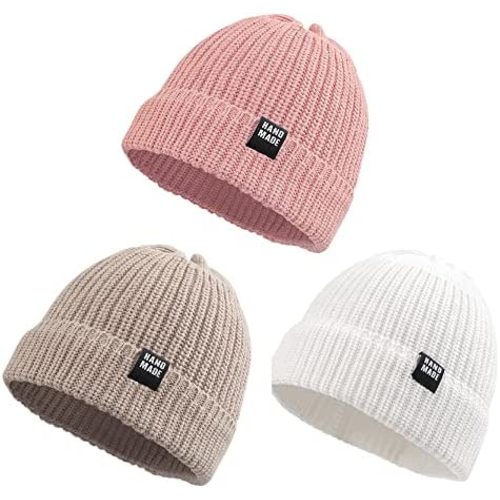 JANGANNSA Simple Knitted Baby Beanie Hip-Hop Boys Winter Hat Toddler Kids Bonnet for Girls 0-5Y