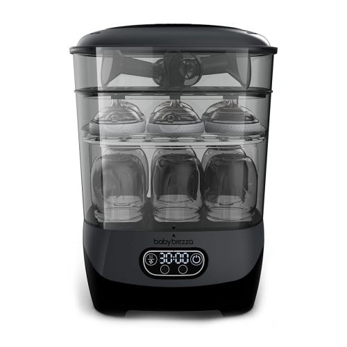 Baby Brezza Bottle Sterilizer and Dryer Advanced – 33% Faster - Largest Capacity Steam Sanitizer - Universal Sterilization Machine for All Bottles + Pump Parts - HEPA Air Filter, Charcoal
