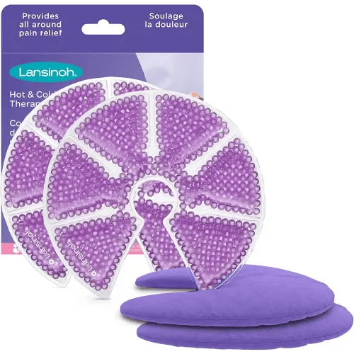 Lansinoh Breast Therapy Packs with Soft Covers, Hot and Cold Breast Pads, Breastfeeding Essentials for Moms, 2 Pack