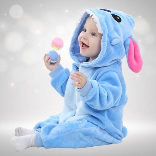 Stitch Baby Onesie | Infant Romper | Unisex Hooded Costume | Baby Boy | Baby Girl | Baby Gift | Kids Animal Costume | Toddler Costume