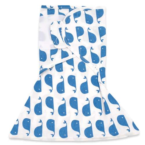 Blue Whales Zippy Swaddle- Small/Med