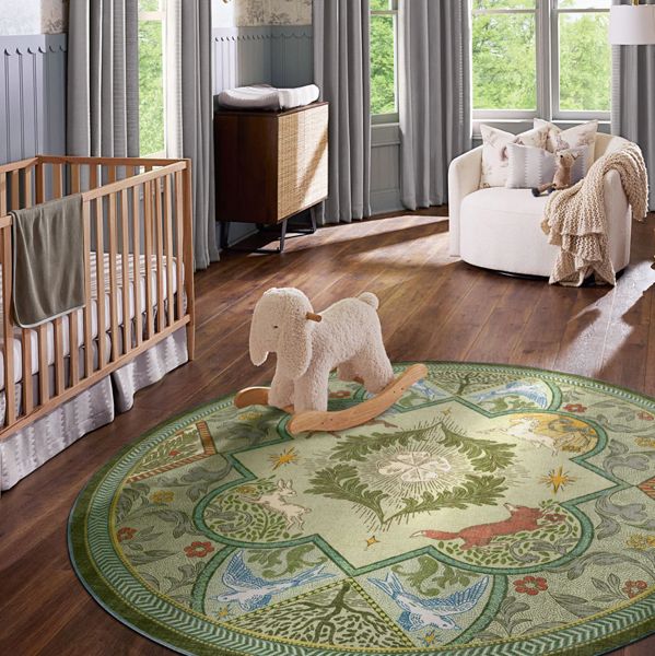 Woodland Wanderer Medallion Green Flatwoven Rug | Ruggable