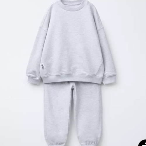 LABEL SWEATSHIRT AND JOGGER SET - Gray marl | ZARA United States