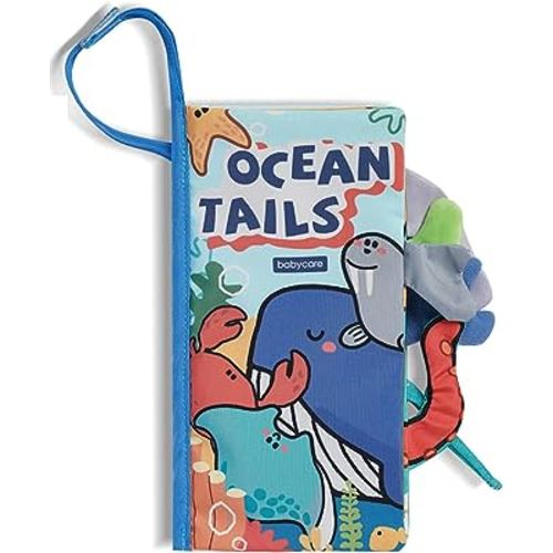 bc babycare Baby Books 0-6 Months, Touch Feel Crinkle Soft Cloth Book for Newborn Baby Boy Girl, Tummy Time Toys for 0-3-6-12-18 Months Infant (Ocean)