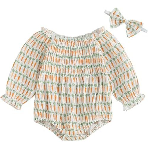 Newborn Baby Girl Outfit Cute Romper Long Sleeve Ruched Bodysuit Comfy Outfits Baby Girl Clothes