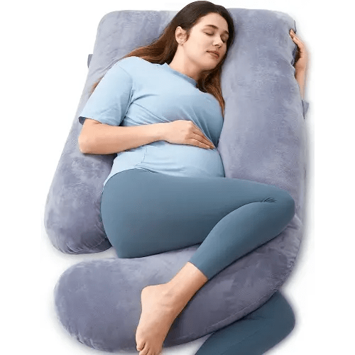Momcozy Pregnancy Pillows for Sleeping, U Shaped Full Body Maternity Pillow with Removable Cover - Support for Back, Legs, Belly, HIPS for Pregnant Women, 57 Inch Pregnancy Pillow for Women, Grey
