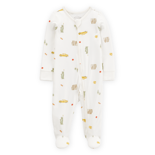Baby New York City Print 2-Way Zip PurelySoft Sleep & Play Pajamas - Ivory - Carter's | Carter's