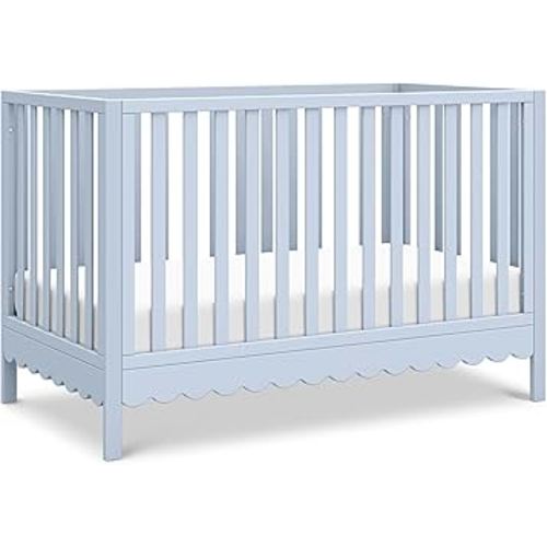 DaVinci Sammy Scallop 4-in-1 Convertible Crib in Powder Blue, GREENGUARD Gold Certified