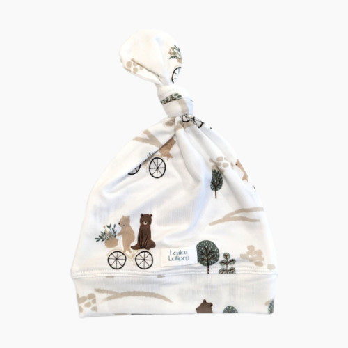 Loulou Lollipop Top Knot Beanie (Tencel) - Bears On Bikes, 0-6 M