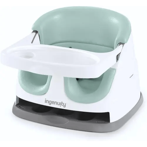Ingenuity Baby Base 2-in-1 Booster Feeding and Floor Seat with Self-Storing Tray - Mist